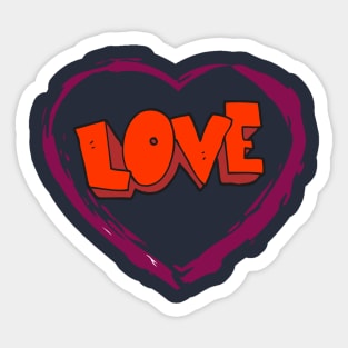 Womens Love Cursive Heart Design Cute Stylish Valentine's Day T Shirt Sticker